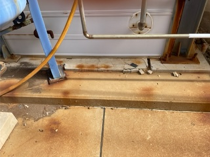 Application where incorrect concrete grout has been used, resulting in cracking and crumbling